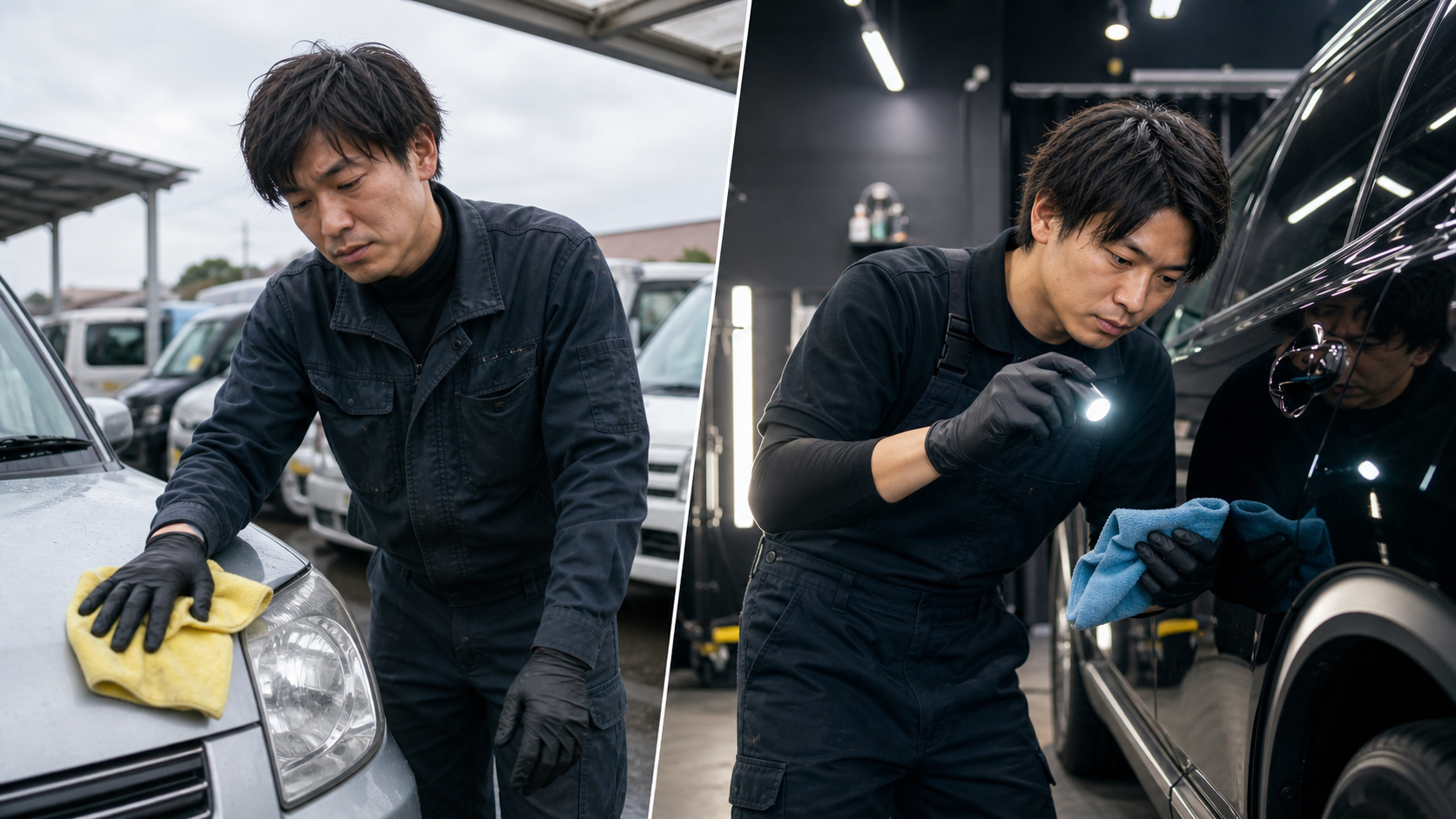 中古車商品化経験者のビフォーアフターイメージ